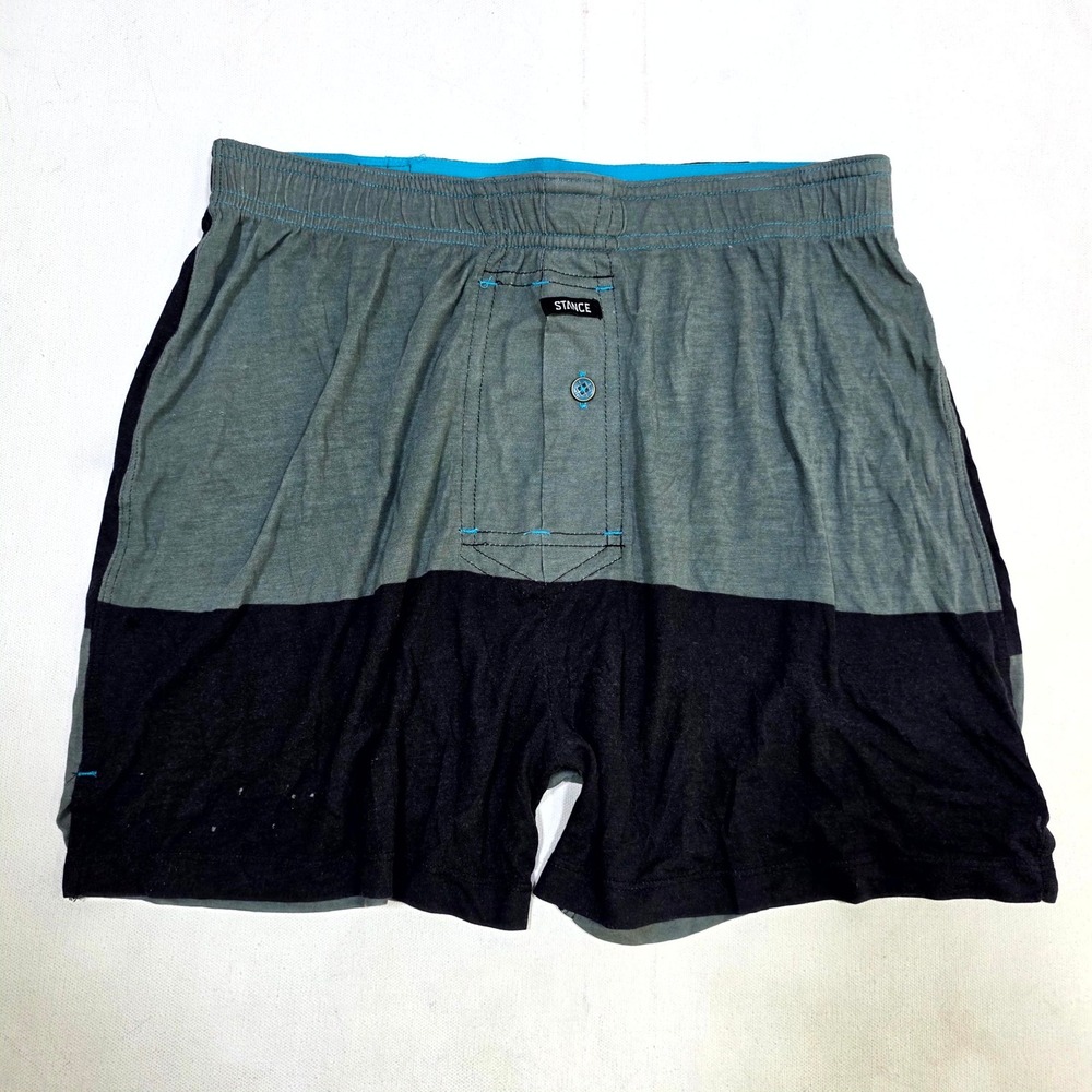 Stance The Mercato Boxer Shorts Mens Small Grey Black Colorblock Modal Underwear